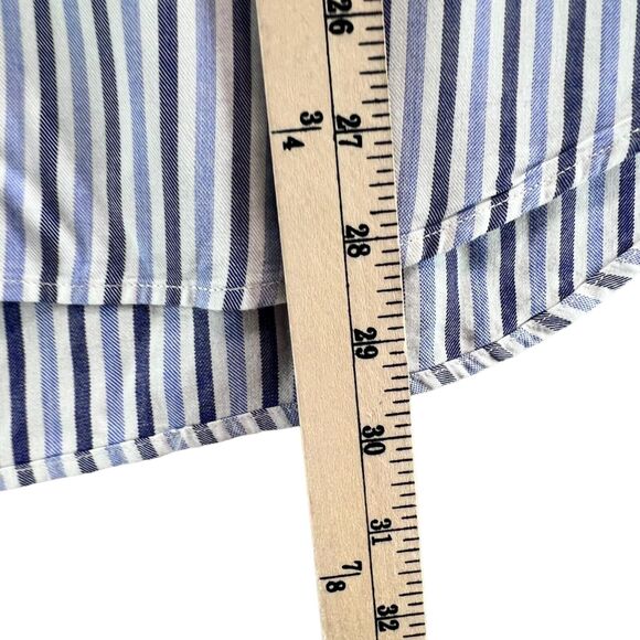 Scotch & Soda Shirt Mens L Blue White Stripe Viscose Button Down Classic Preppy - Picture 8 of 15